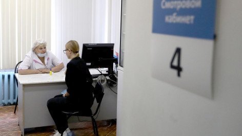 Пациентка в смотровом кабинете у врача